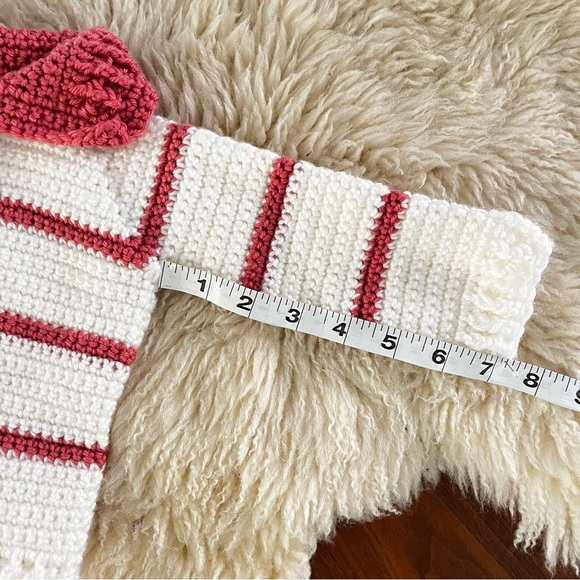 Handmade Striped Baby Girl Crocheted Button Up Sweater 3-6 Months Grannycore New - Picture 4 of 9
